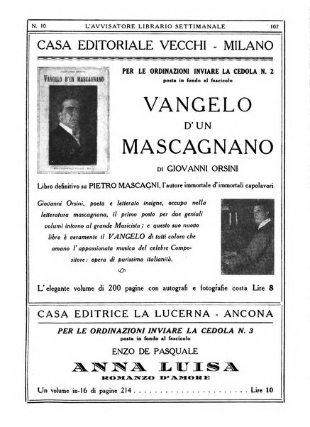 L'avvisatore librario settimanale bollettino bibliografico