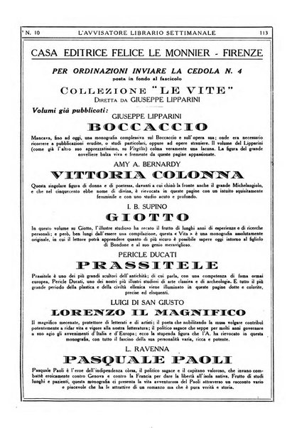 L'avvisatore librario settimanale bollettino bibliografico