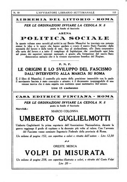 L'avvisatore librario settimanale bollettino bibliografico