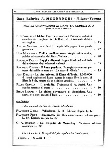 L'avvisatore librario settimanale bollettino bibliografico