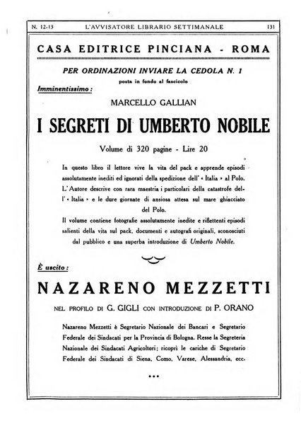 L'avvisatore librario settimanale bollettino bibliografico