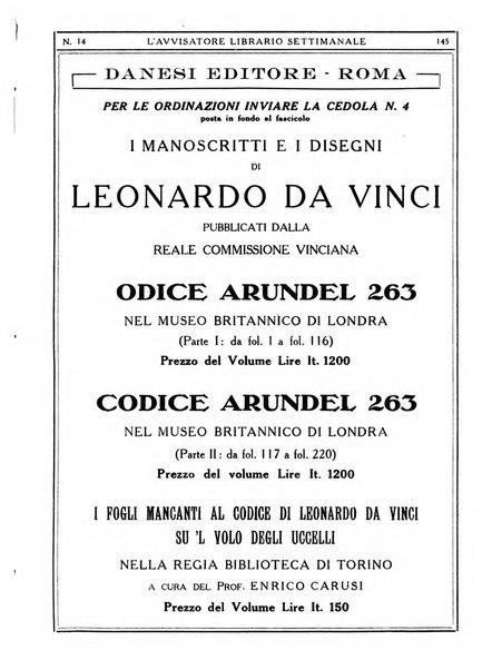 L'avvisatore librario settimanale bollettino bibliografico