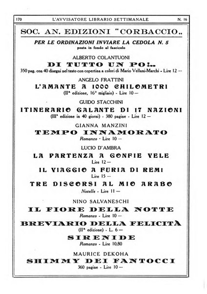 L'avvisatore librario settimanale bollettino bibliografico