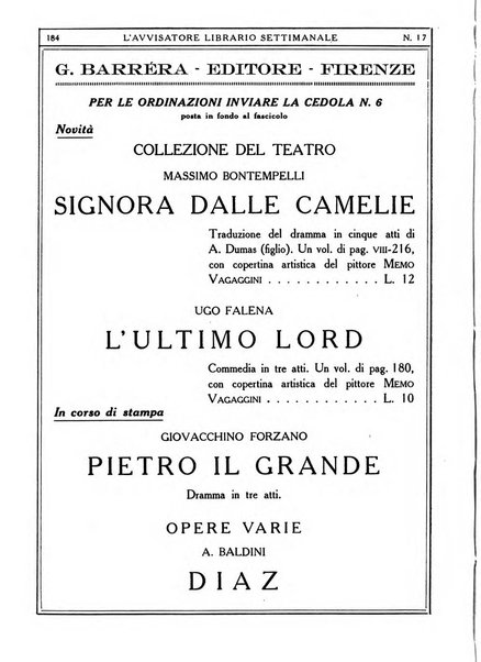 L'avvisatore librario settimanale bollettino bibliografico