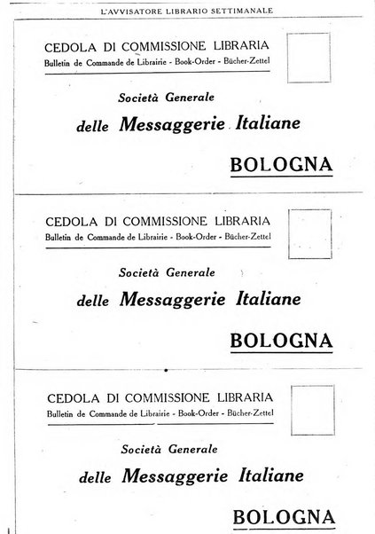 L'avvisatore librario settimanale bollettino bibliografico