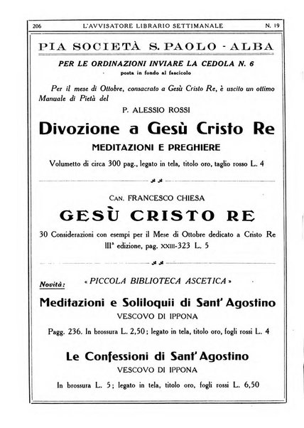 L'avvisatore librario settimanale bollettino bibliografico