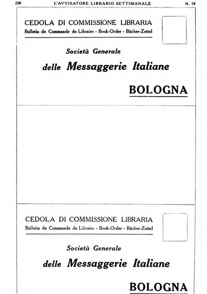 L'avvisatore librario settimanale bollettino bibliografico