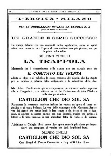 L'avvisatore librario settimanale bollettino bibliografico