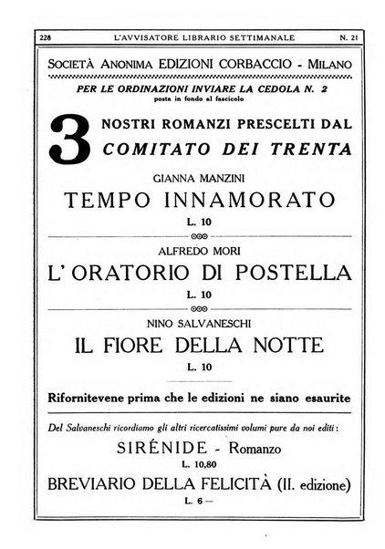 L'avvisatore librario settimanale bollettino bibliografico