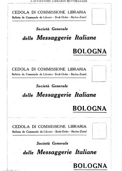 L'avvisatore librario settimanale bollettino bibliografico