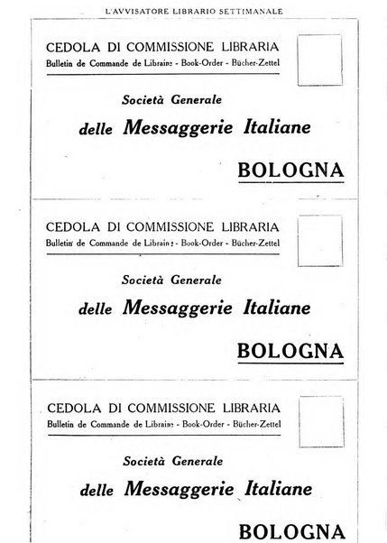 L'avvisatore librario settimanale bollettino bibliografico