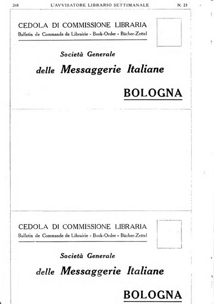 L'avvisatore librario settimanale bollettino bibliografico