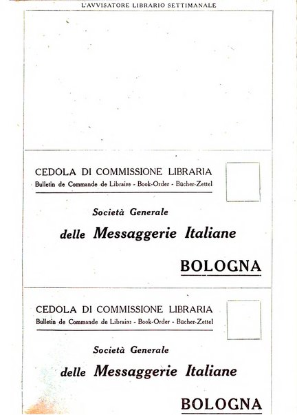 L'avvisatore librario settimanale bollettino bibliografico