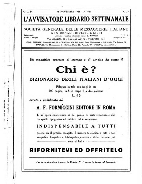 L'avvisatore librario settimanale bollettino bibliografico