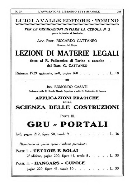 L'avvisatore librario settimanale bollettino bibliografico