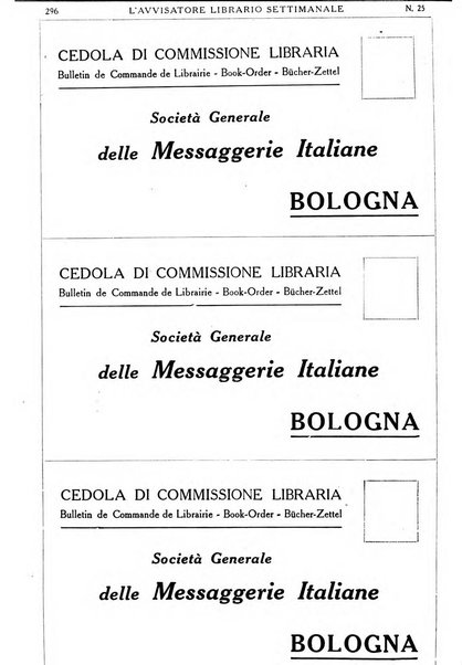 L'avvisatore librario settimanale bollettino bibliografico