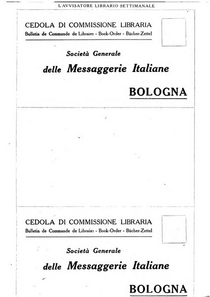 L'avvisatore librario settimanale bollettino bibliografico