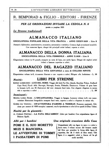 L'avvisatore librario settimanale bollettino bibliografico