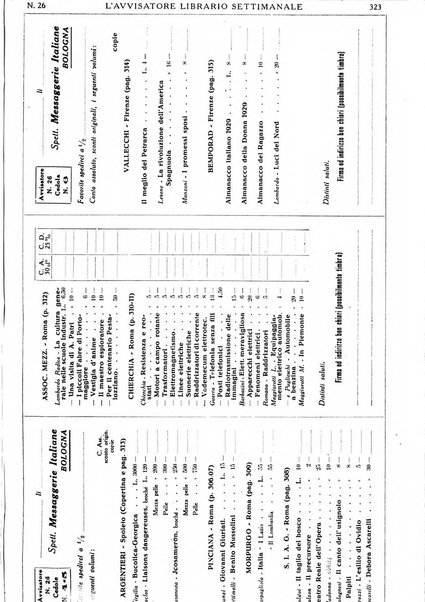 L'avvisatore librario settimanale bollettino bibliografico