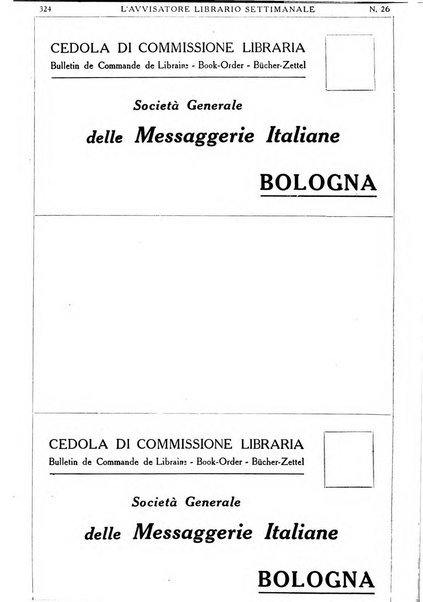 L'avvisatore librario settimanale bollettino bibliografico