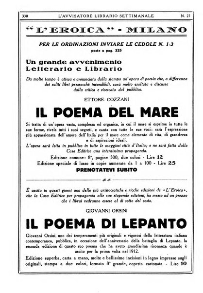 L'avvisatore librario settimanale bollettino bibliografico