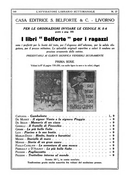 L'avvisatore librario settimanale bollettino bibliografico