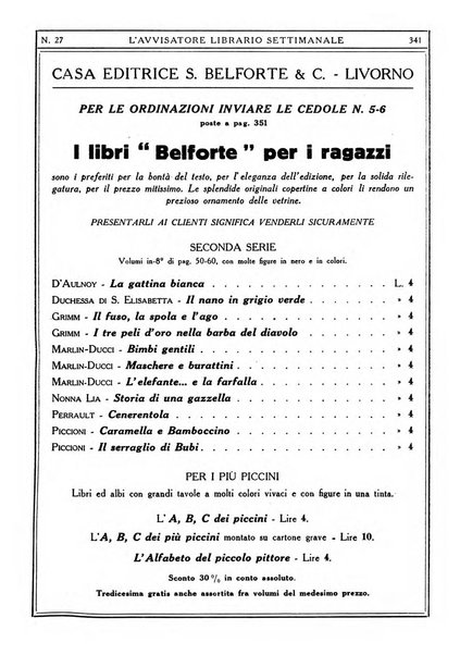 L'avvisatore librario settimanale bollettino bibliografico