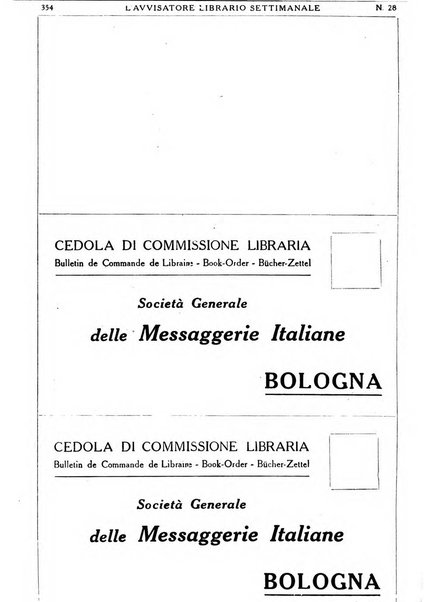 L'avvisatore librario settimanale bollettino bibliografico