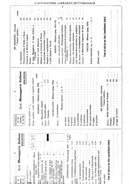 L'avvisatore librario settimanale bollettino bibliografico