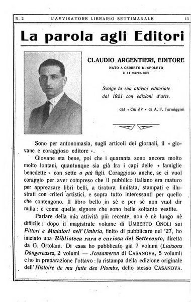 L'avvisatore librario settimanale bollettino bibliografico