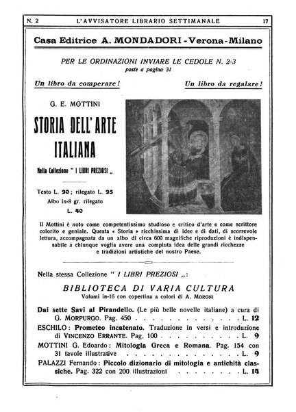 L'avvisatore librario settimanale bollettino bibliografico