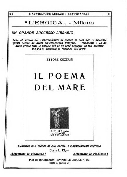 L'avvisatore librario settimanale bollettino bibliografico