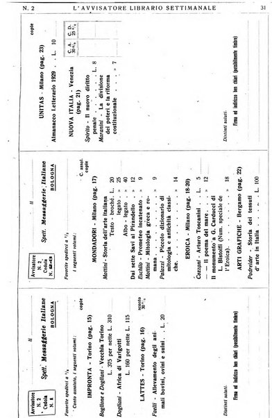 L'avvisatore librario settimanale bollettino bibliografico