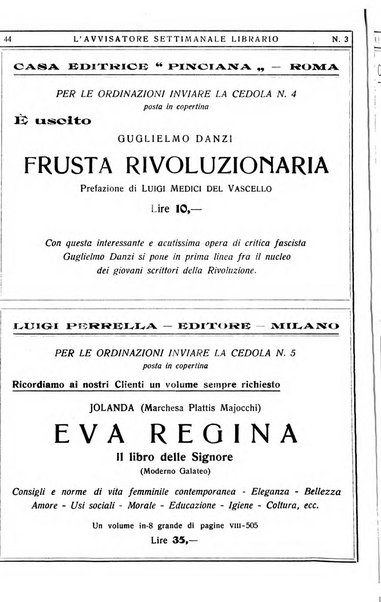 L'avvisatore librario settimanale bollettino bibliografico