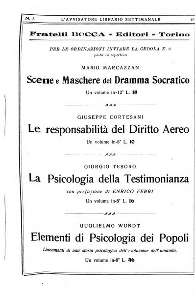 L'avvisatore librario settimanale bollettino bibliografico