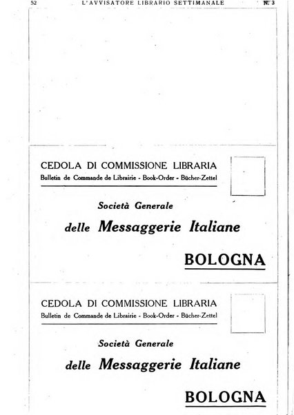 L'avvisatore librario settimanale bollettino bibliografico