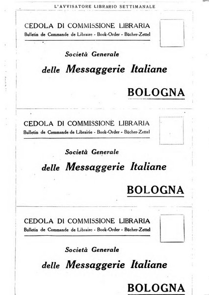 L'avvisatore librario settimanale bollettino bibliografico