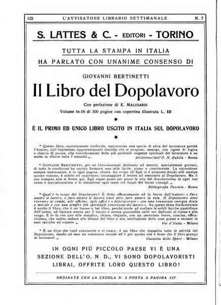 L'avvisatore librario settimanale bollettino bibliografico