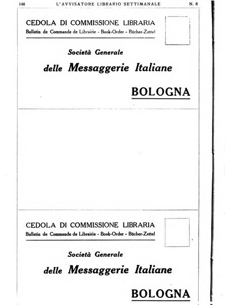 L'avvisatore librario settimanale bollettino bibliografico