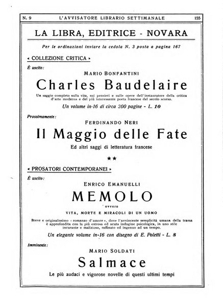 L'avvisatore librario settimanale bollettino bibliografico