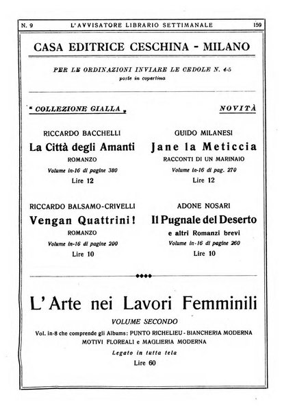 L'avvisatore librario settimanale bollettino bibliografico