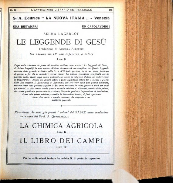 L'avvisatore librario settimanale bollettino bibliografico