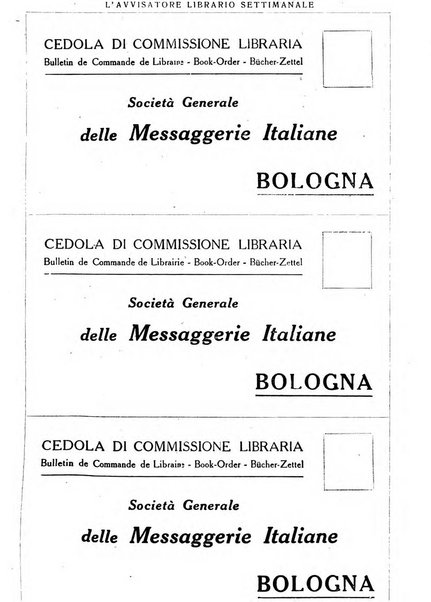 L'avvisatore librario settimanale bollettino bibliografico