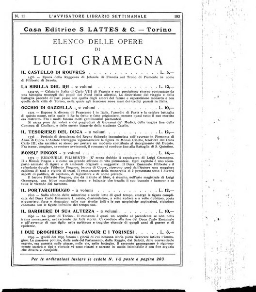 L'avvisatore librario settimanale bollettino bibliografico