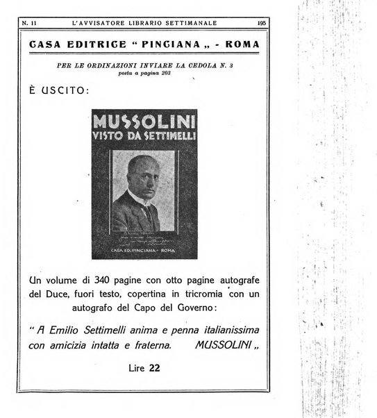 L'avvisatore librario settimanale bollettino bibliografico