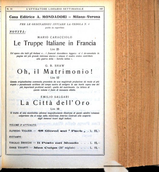 L'avvisatore librario settimanale bollettino bibliografico