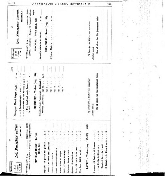 L'avvisatore librario settimanale bollettino bibliografico