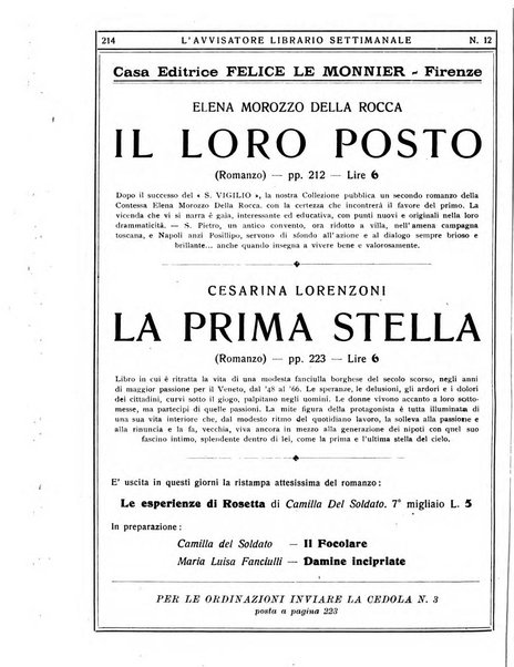 L'avvisatore librario settimanale bollettino bibliografico