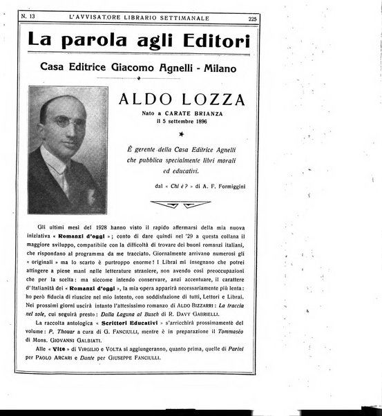 L'avvisatore librario settimanale bollettino bibliografico