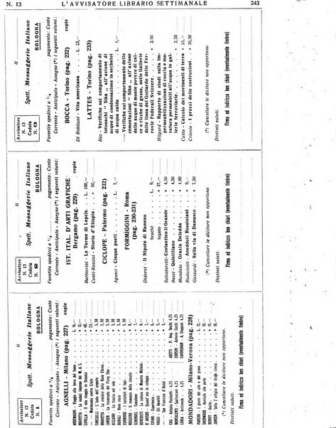 L'avvisatore librario settimanale bollettino bibliografico